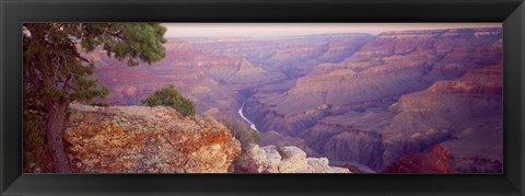 Framed Aerial view of a Valley, Mohave Point, Grand Canyon National Park, Arizona Print