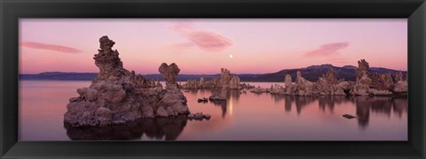 Framed Tufa Rock Formations in a Lake, Mono Lake, Mono Lake Tufa State Reserve, California Print