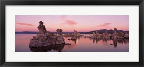 Framed Tufa Rock Formations in a Lake, Mono Lake, Mono Lake Tufa State Reserve, California Print