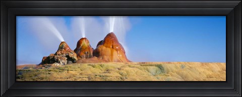 Framed Water Erupting from Rocks, Fly Geyser, Black Rock Desert, Nevada Print