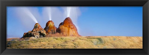 Framed Water Erupting from Rocks, Fly Geyser, Black Rock Desert, Nevada Print