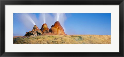 Framed Water Erupting from Rocks, Fly Geyser, Black Rock Desert, Nevada Print