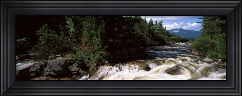 Framed Stream flowing through a Forest, Little Niagara Falls, Maine Print