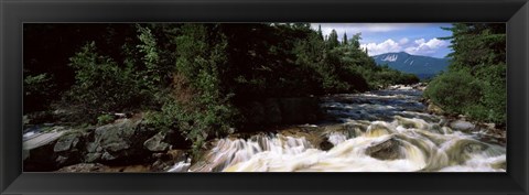 Framed Stream flowing through a Forest, Little Niagara Falls, Maine Print
