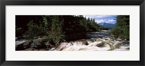 Framed Stream flowing through a Forest, Little Niagara Falls, Maine Print