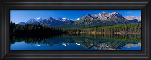 Framed Reflection of Mountains in Herbert Lake, Banff National Park, Alberta, Canada Print