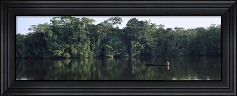 Framed Canoe in Napo River, Oriente, Ecuador Print
