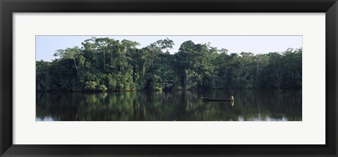 Framed Canoe in Napo River, Oriente, Ecuador Print