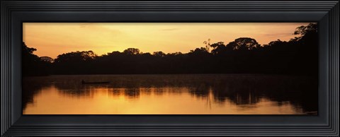 Framed Reflection of Trees in Napo River, Oriente, Ecuador Print