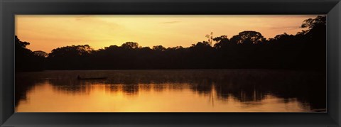 Framed Reflection of Trees in Napo River, Oriente, Ecuador Print