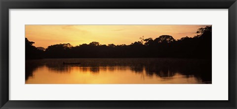 Framed Reflection of Trees in Napo River, Oriente, Ecuador Print