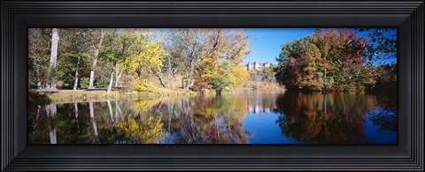 Framed Reflection of Trees in a lake, Biltmore Estate, Asheville, North Carolina Print