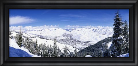 Framed Ski Slopes in Sun Valley, Idaho Print