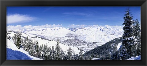 Framed Ski Slopes in Sun Valley, Idaho Print