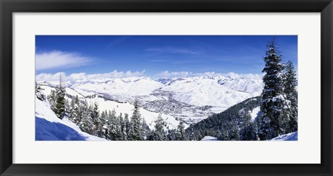 Framed Ski Slopes in Sun Valley, Idaho Print