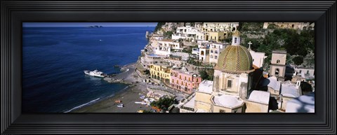 Framed Positano, Amalfi Coast, Salerno, Campania, Italy Print