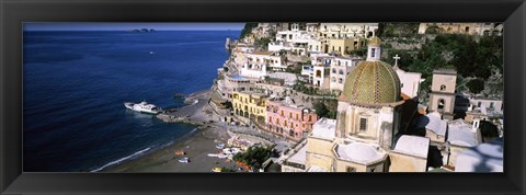 Framed Positano, Amalfi Coast, Salerno, Campania, Italy Print