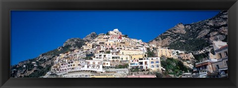 Framed Town on mountains, Positano, Amalfi Coast, Campania, Italy Print