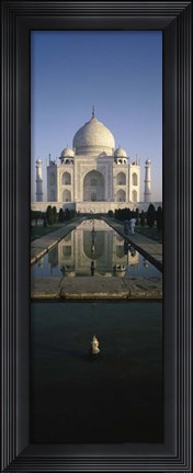 Framed Reflection of a Mausoleum in Water, Taj Mahal, Agra, India Print
