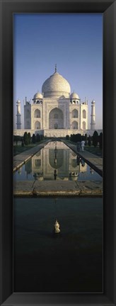 Framed Reflection of a Mausoleum in Water, Taj Mahal, Agra, India Print