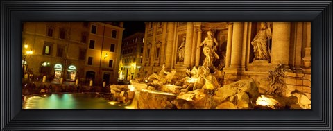 Framed Trevi Fountain at Night, Rome, Italy Print