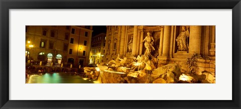 Framed Trevi Fountain at Night, Rome, Italy Print