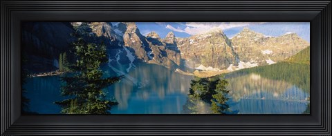 Framed Reflection of Trees in Water, Moraine Lake, Banff National Park, Alberta, Canada Print