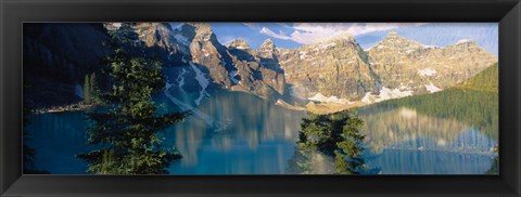 Framed Reflection of Trees in Water, Moraine Lake, Banff National Park, Alberta, Canada Print