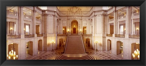 Framed Interiors of City Hall, San Francisco, California Print