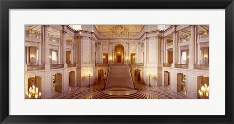 Framed Interiors of City Hall, San Francisco, California Print