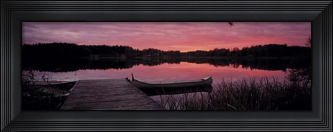 Framed Canoes Lake Yxtaholm Sweden Print