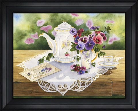 Framed Victorian Tea in the Garden Print