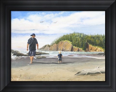 Framed Footsteps in the Sand Print