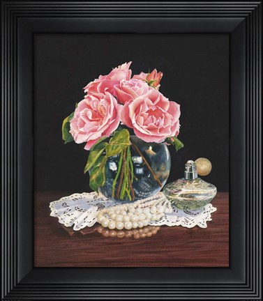 Framed Roses, Perfume and Lace Print
