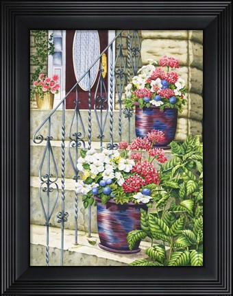 Framed Butchart Gardens Steps Print