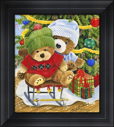 Framed Teddy Bear Christmas Print