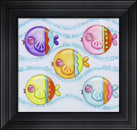 Framed Five Fish Print