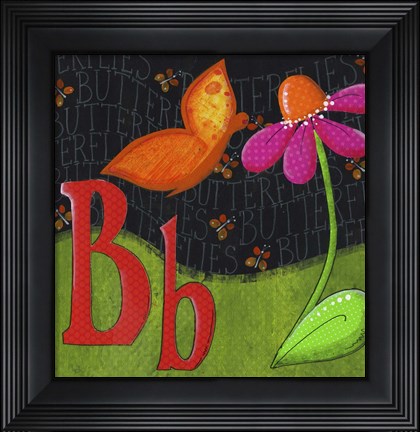 Framed B is for Butterfly Print