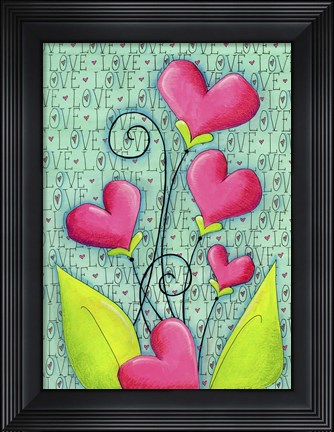 Framed Heart Bouquet Print