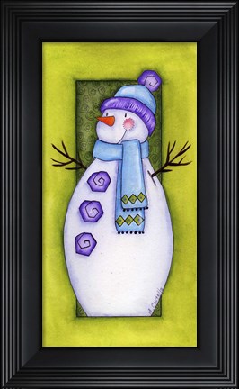 Framed Holiday Wishes Snowman Print