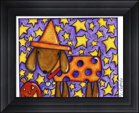 Framed Halloween Dog Print
