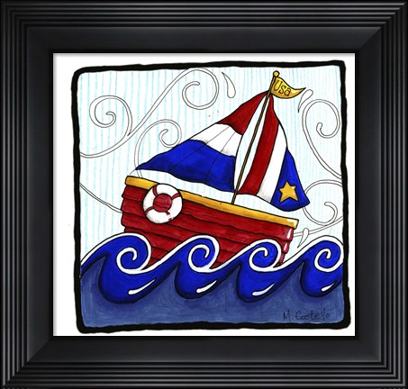 Framed USA Boat Print
