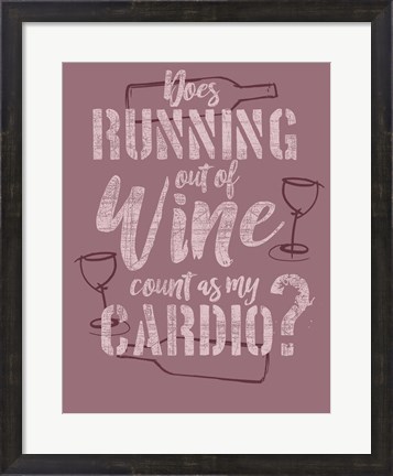Framed Running Out of Wine Print