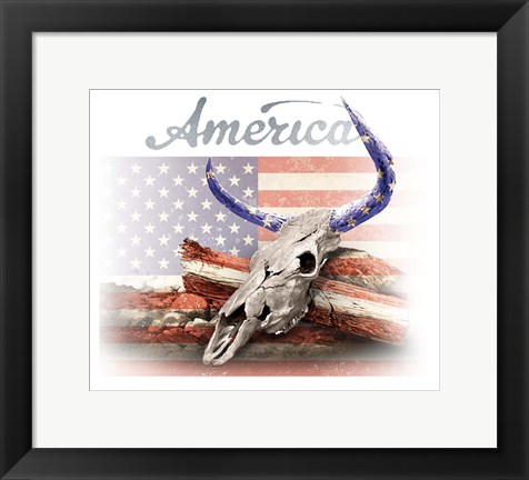 Framed America on White Print