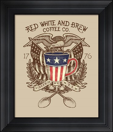 Framed Red, White &amp; Brew Print