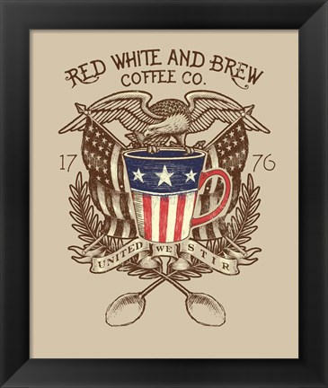 Framed Red, White &amp; Brew Print