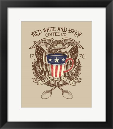 Framed Red, White &amp; Brew Print