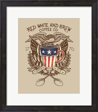 Framed Red, White &amp; Brew Print