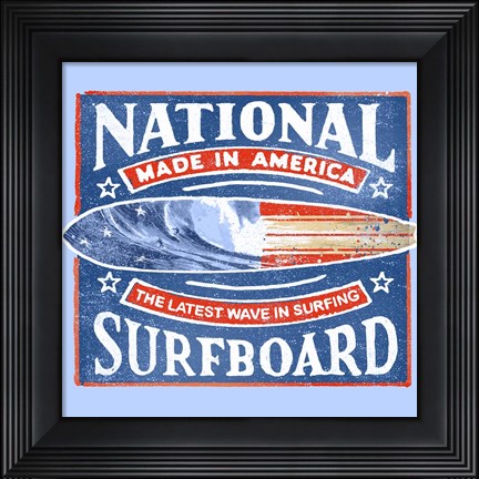 Framed National Surfboard Print