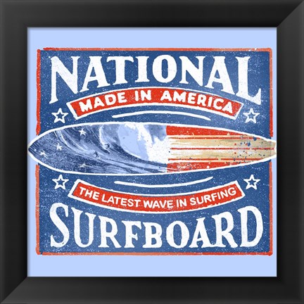 Framed National Surfboard Print